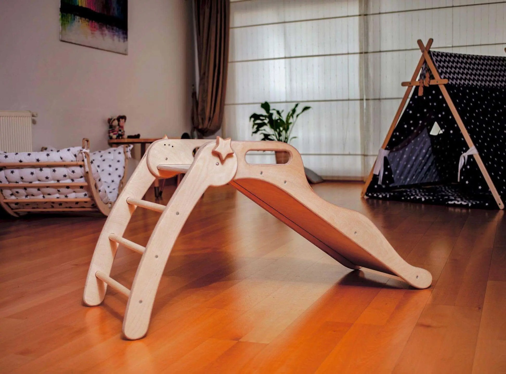 Foldable Wooden Montessori Slide for Toddlers Birch Ply Kidodido Everetts Place: Online Boutique