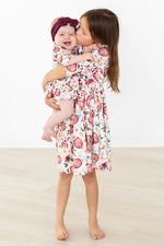 Footballs And Flowers Twirl Bodysuit Three Quarter Sleeve Mila & Rose ® Everetts Place: Online Boutique