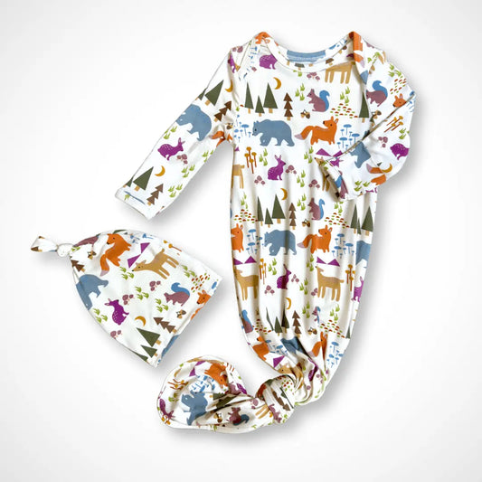 Forest Friends Newborn Bamboo Gown Soft Comfortable Gift Set Kolorful Everetts Place: Online Boutique 39.00