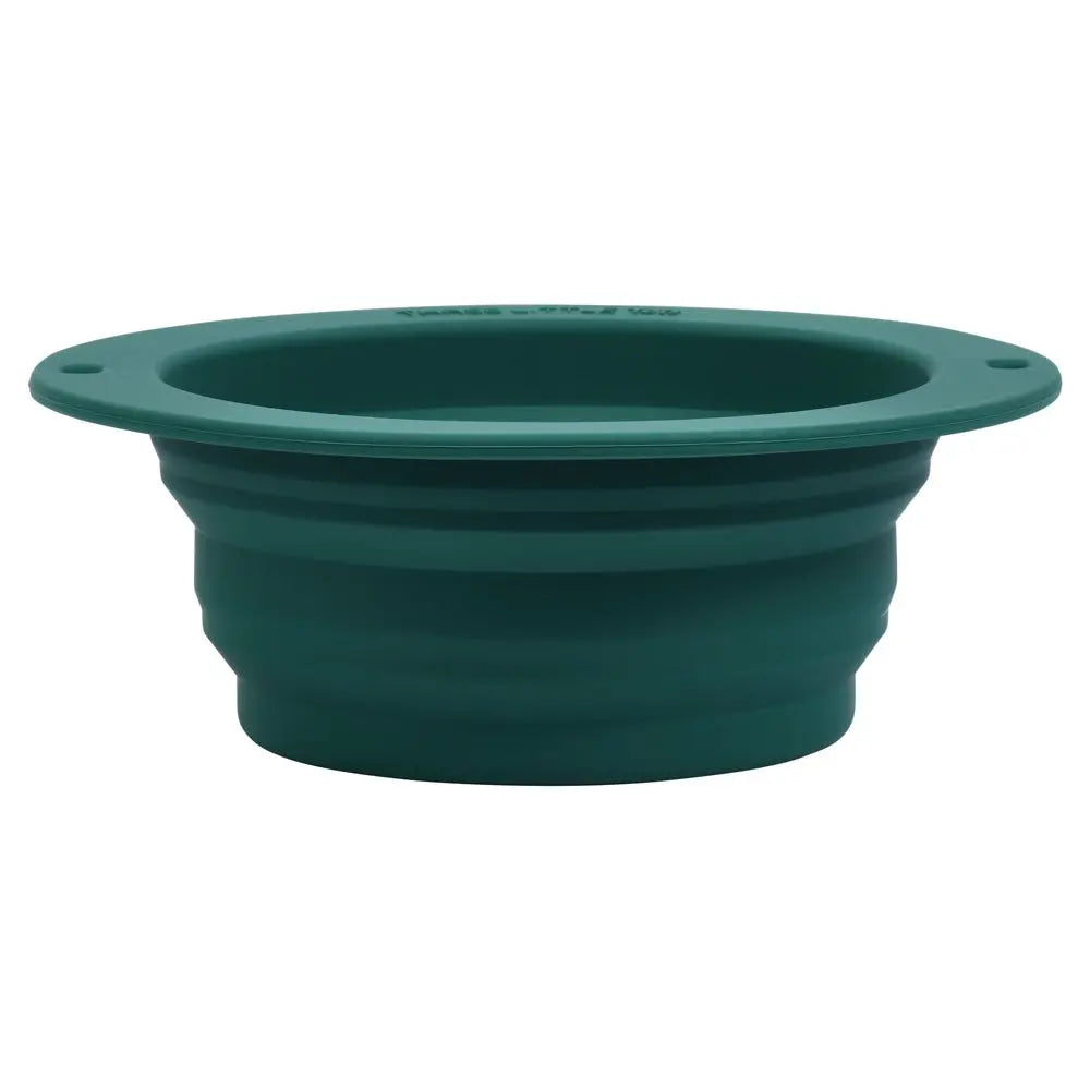 Three Little Tots Forest Green Collapsible Bowl for Travel or Home - 