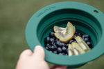 Three Little Tots Forest Green Collapsible Bowl for Travel or Home - 