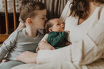 Three Little Tots Forest Green Knotted Newborn Baby Gown - 
