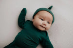 Three Little Tots Forest Green Knotted Newborn Baby Gown - 