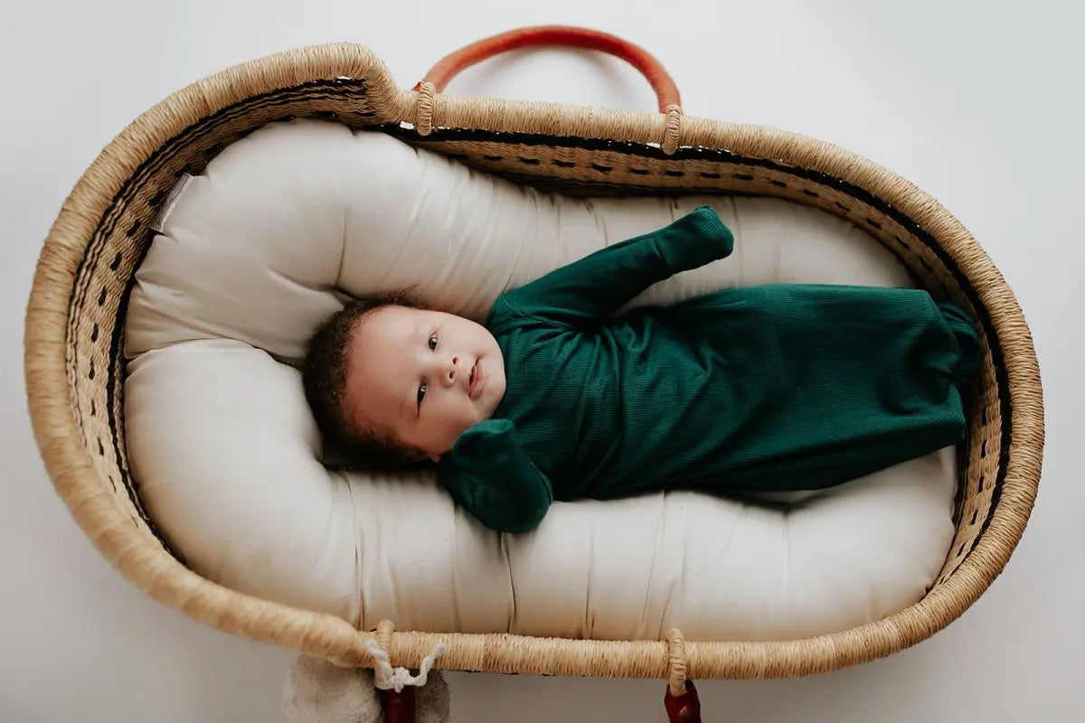 Three Little Tots Forest Green Knotted Newborn Baby Gown - 