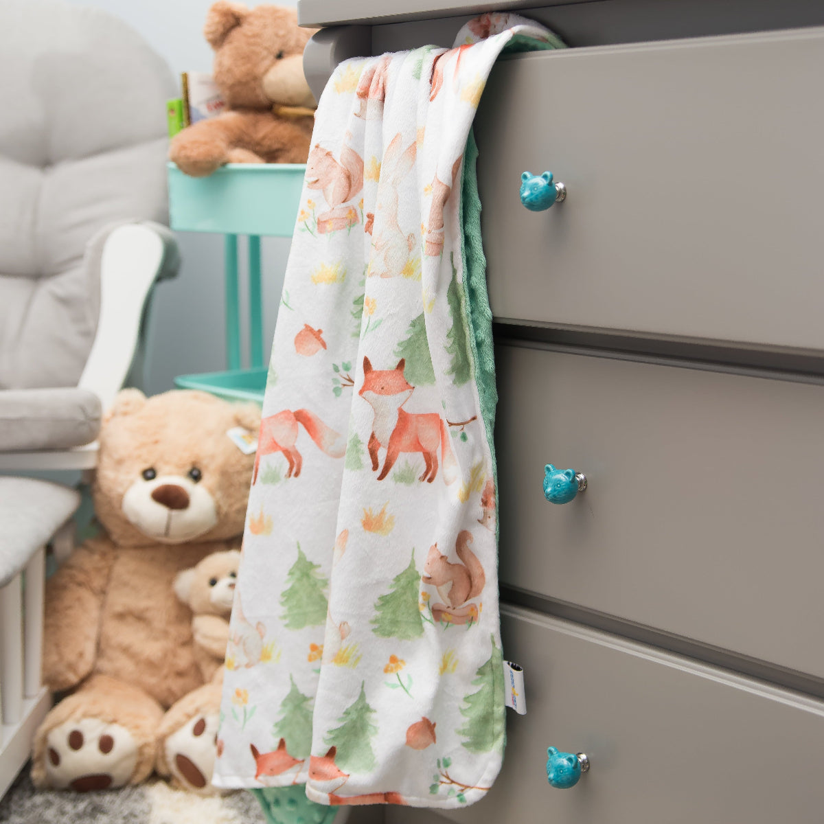 Minky Baby Blanket Forest Friends by Honey Lemonade at Everetts Place