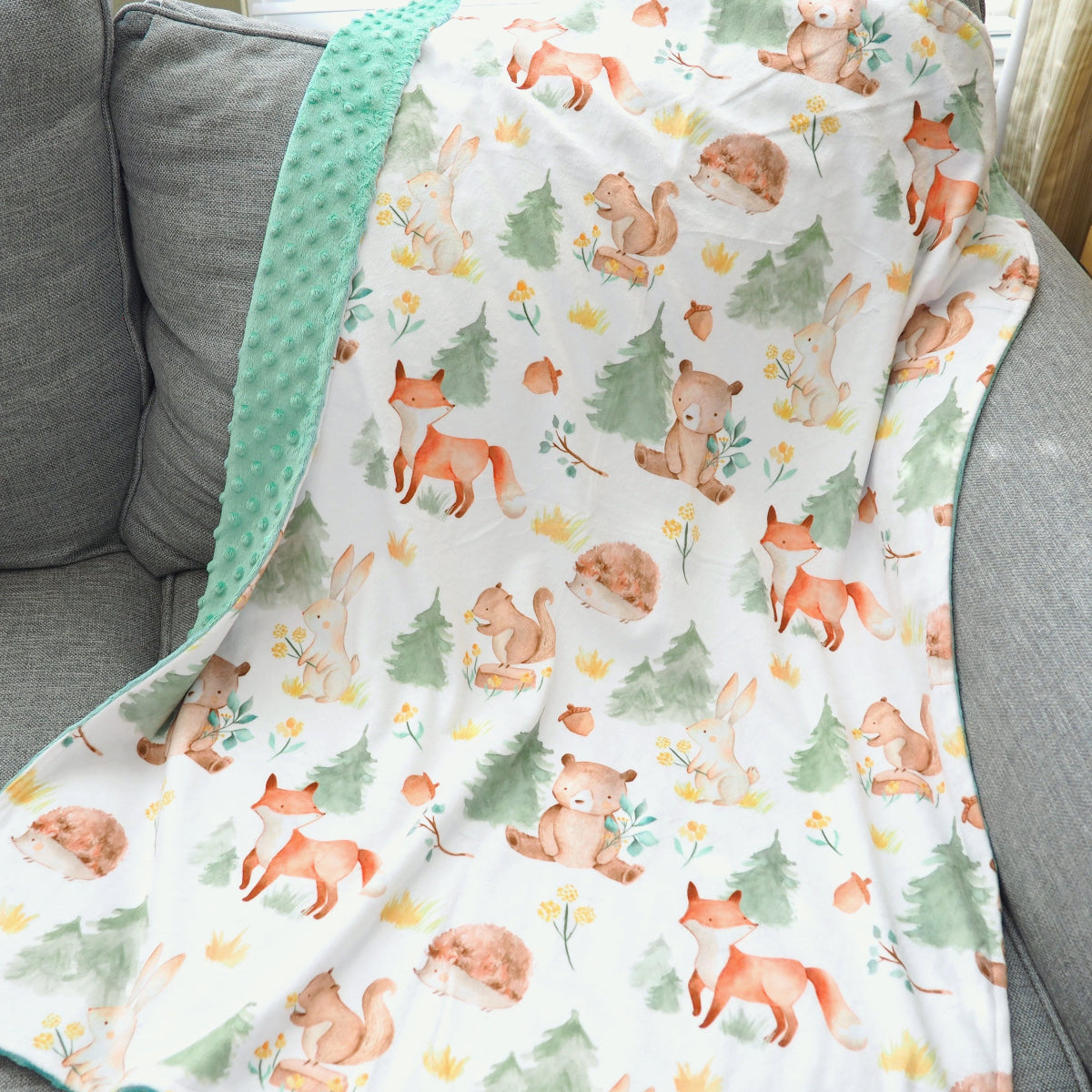 Minky Baby Blanket Forest Friends by Honey Lemonade at Everetts Place