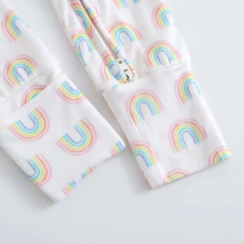 Luxie Charm Forever Rainbow Zippered Baby Romper - Everetts Place Boutique - 