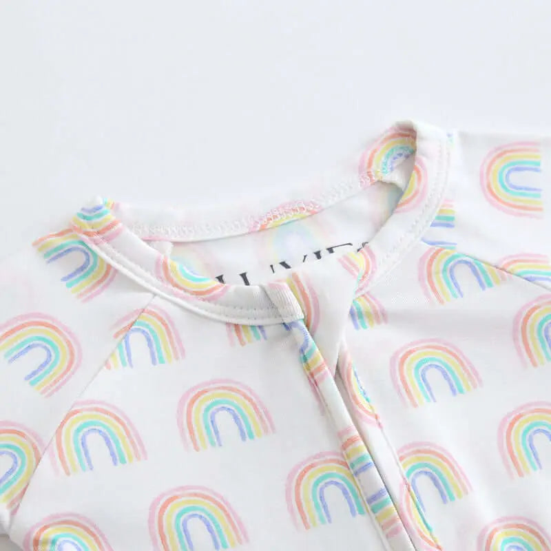 Luxie Charm Forever Rainbow Zippered Baby Romper - Everetts Place Boutique - 