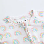 Luxie Charm Forever Rainbow Zippered Baby Romper - Everetts Place Boutique - 
