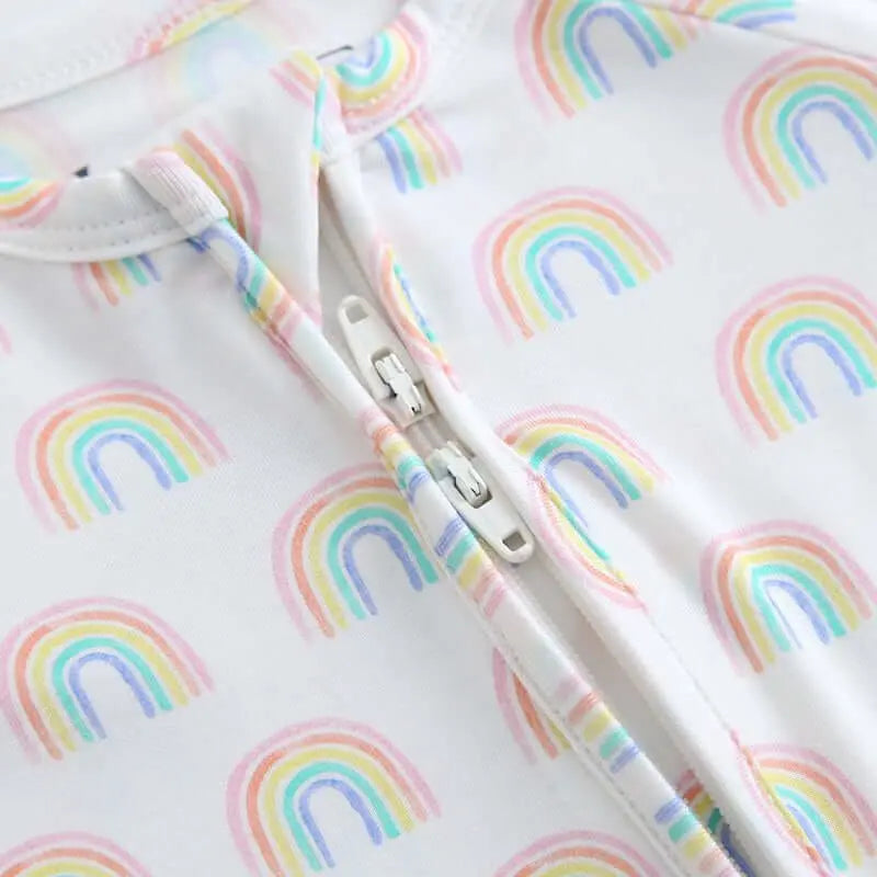 Luxie Charm Forever Rainbow Zippered Baby Romper - Everetts Place Boutique - 