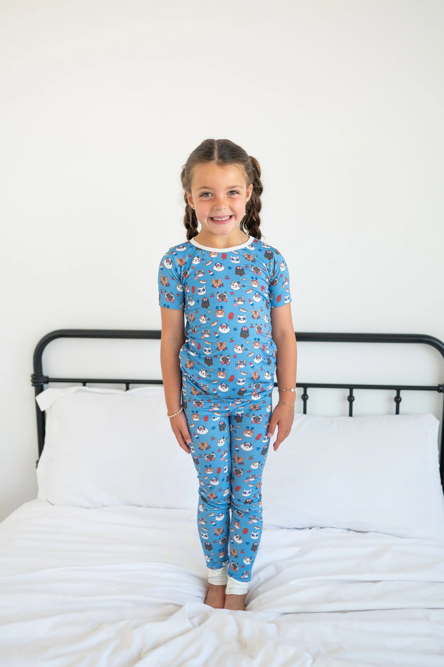 Dreamlet Freedom Cats Patriotic Bamboo Two Piece Pajama Set for Kids - Apparel & Accessories > Clothing > Baby & Toddler Clothing > Baby & Toddler Sleepwear Two Piece PJs