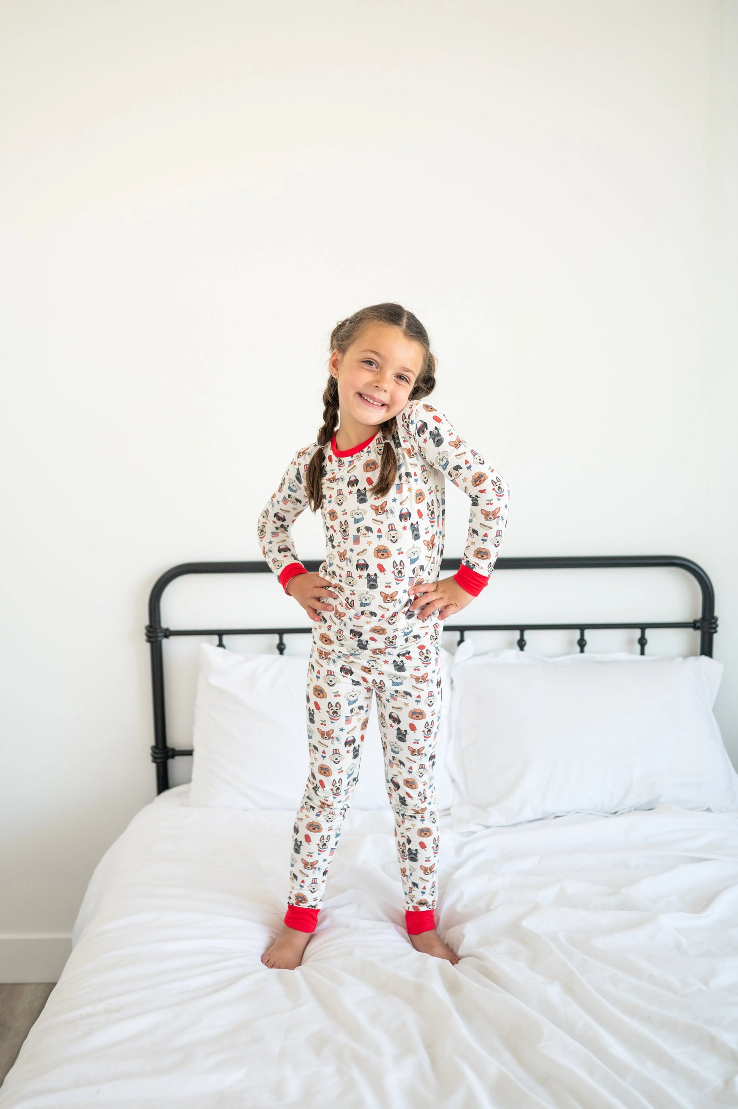 Dreamlet Freedom Dogs Patriotic Pajama Set With Stars And Stripes - Apparel & Accessories > Clothing > Baby & Toddler Clothing > Baby & Toddler Sleepwear Two Piece PJs