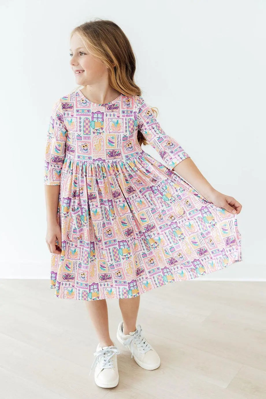 Mila & Rose ® French Quarter Fun 3/4 Sleeve Pocket Twirl Dress - 