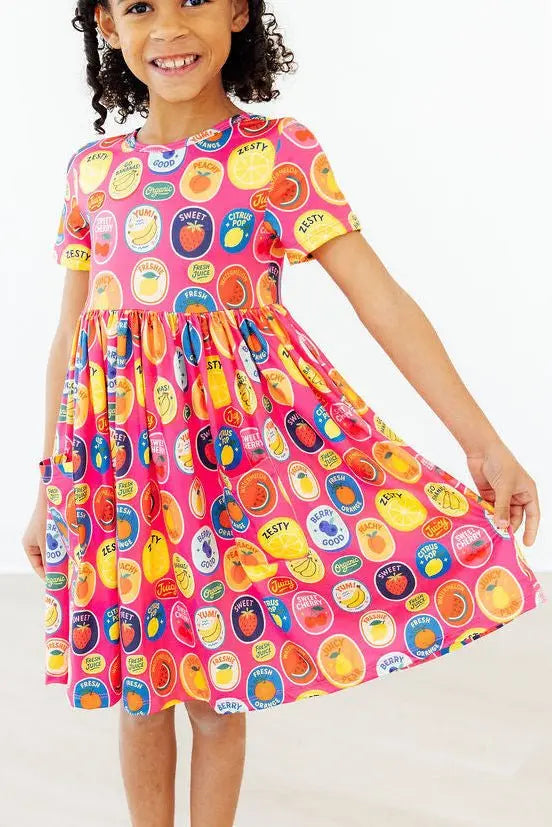 Mila & Rose ® Fresh & Fruity S/S Pocket Twirl Dress - 