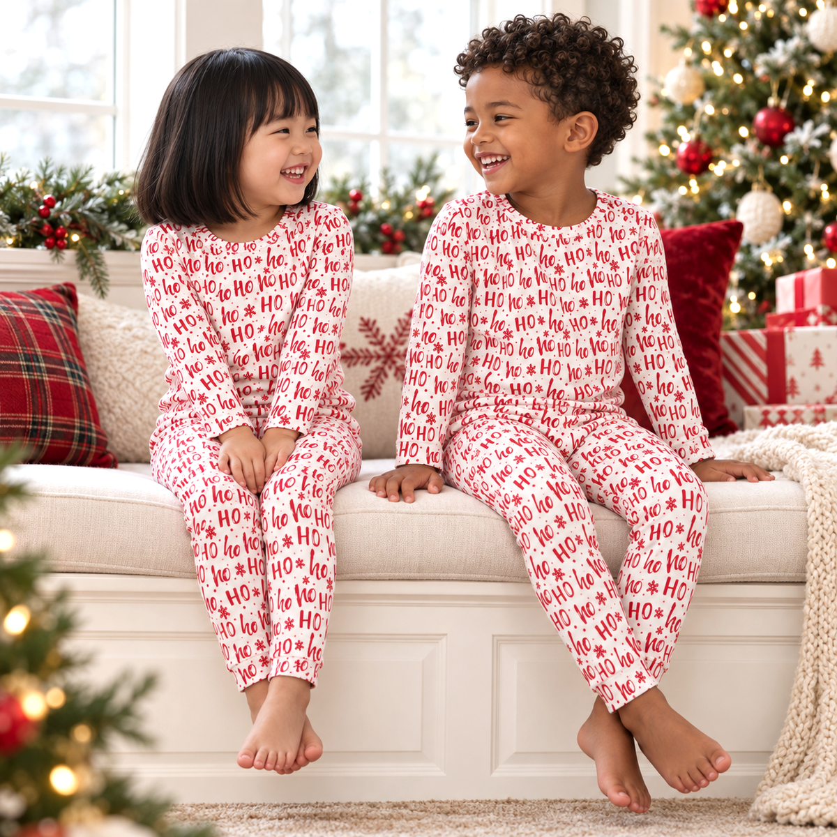 Bamboo Pajama Set - Christmas Ho-Ho-Ho Family Matching