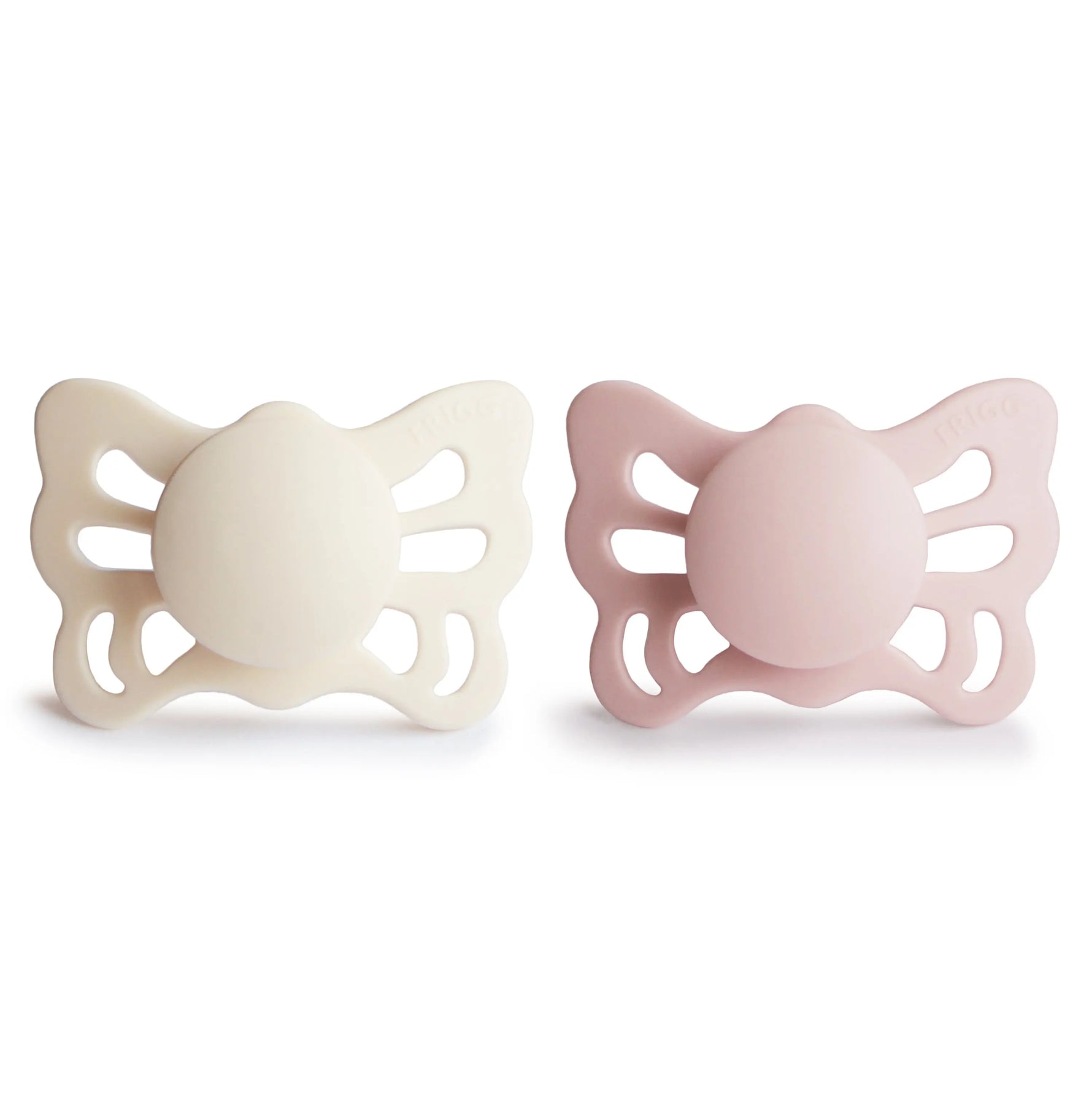 Mushie Frigg Butterfly Anatomical Silicone Pacifier 2 Pack 0 to 6 Months - Baby & Toddler > Baby Health > Pacifiers & Teethers SILICONE FRIGG PACIFIERS