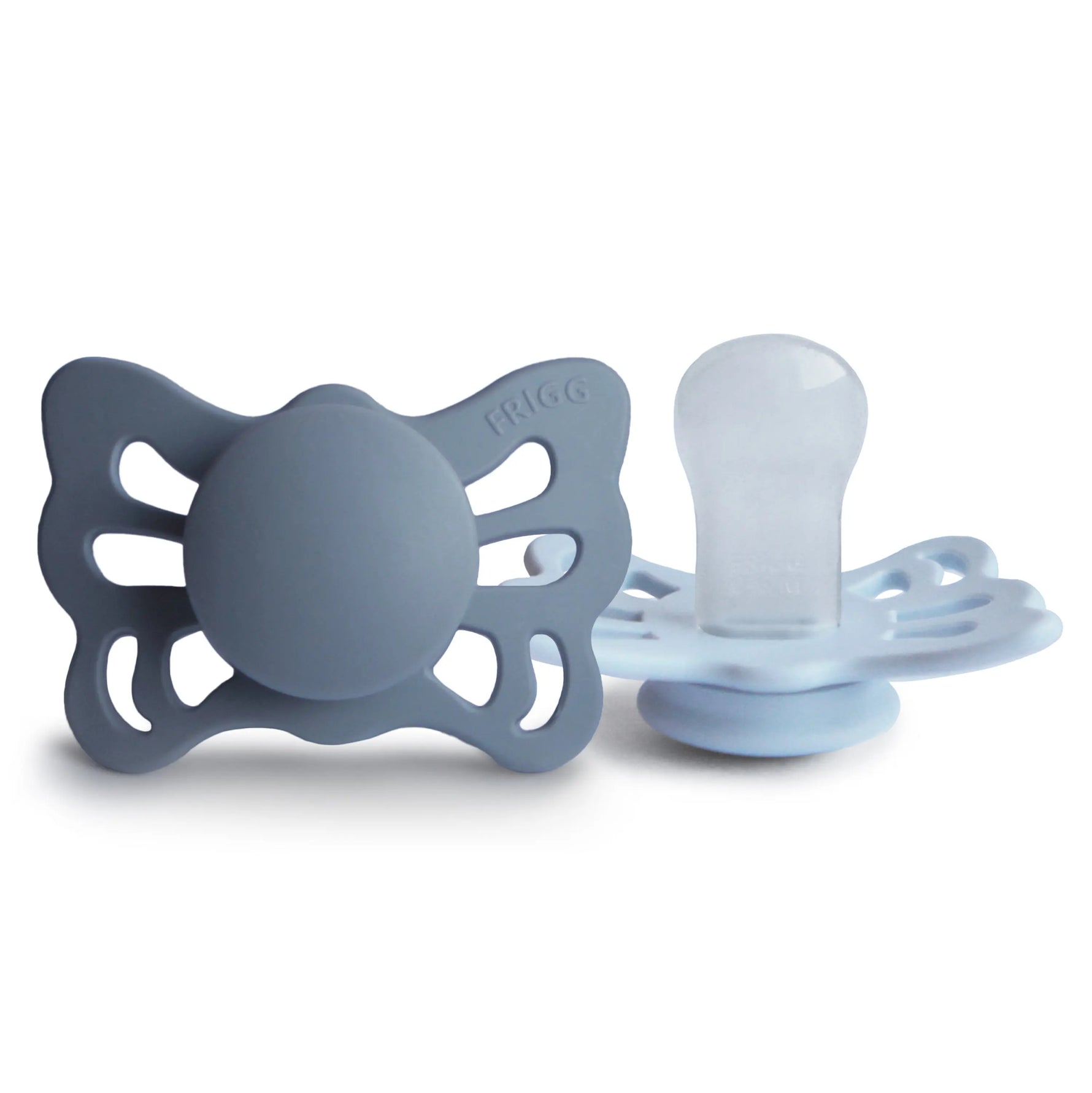 Mushie Frigg Butterfly Anatomical Silicone Pacifier 2 Pack 0 to 6 Months - Baby & Toddler > Baby Health > Pacifiers & Teethers SILICONE FRIGG PACIFIERS