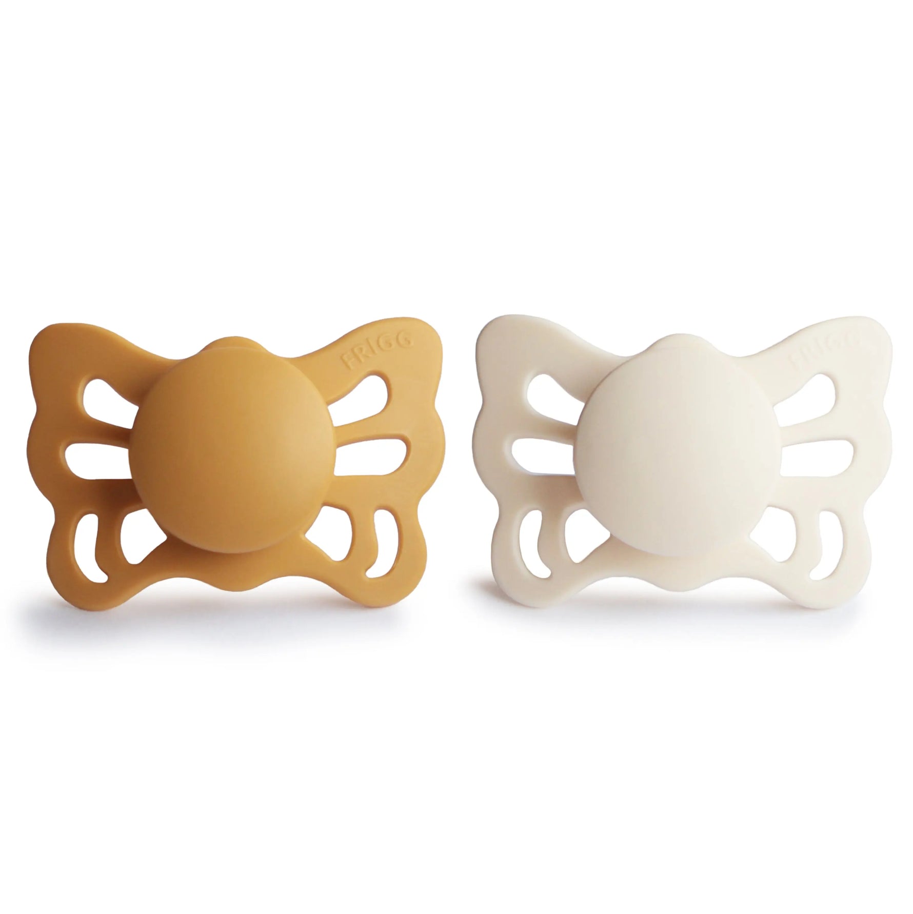 Mushie Frigg Butterfly Anatomical Silicone Pacifier 2 Pack 0 to 6 Months - Baby & Toddler > Baby Health > Pacifiers & Teethers SILICONE FRIGG PACIFIERS
