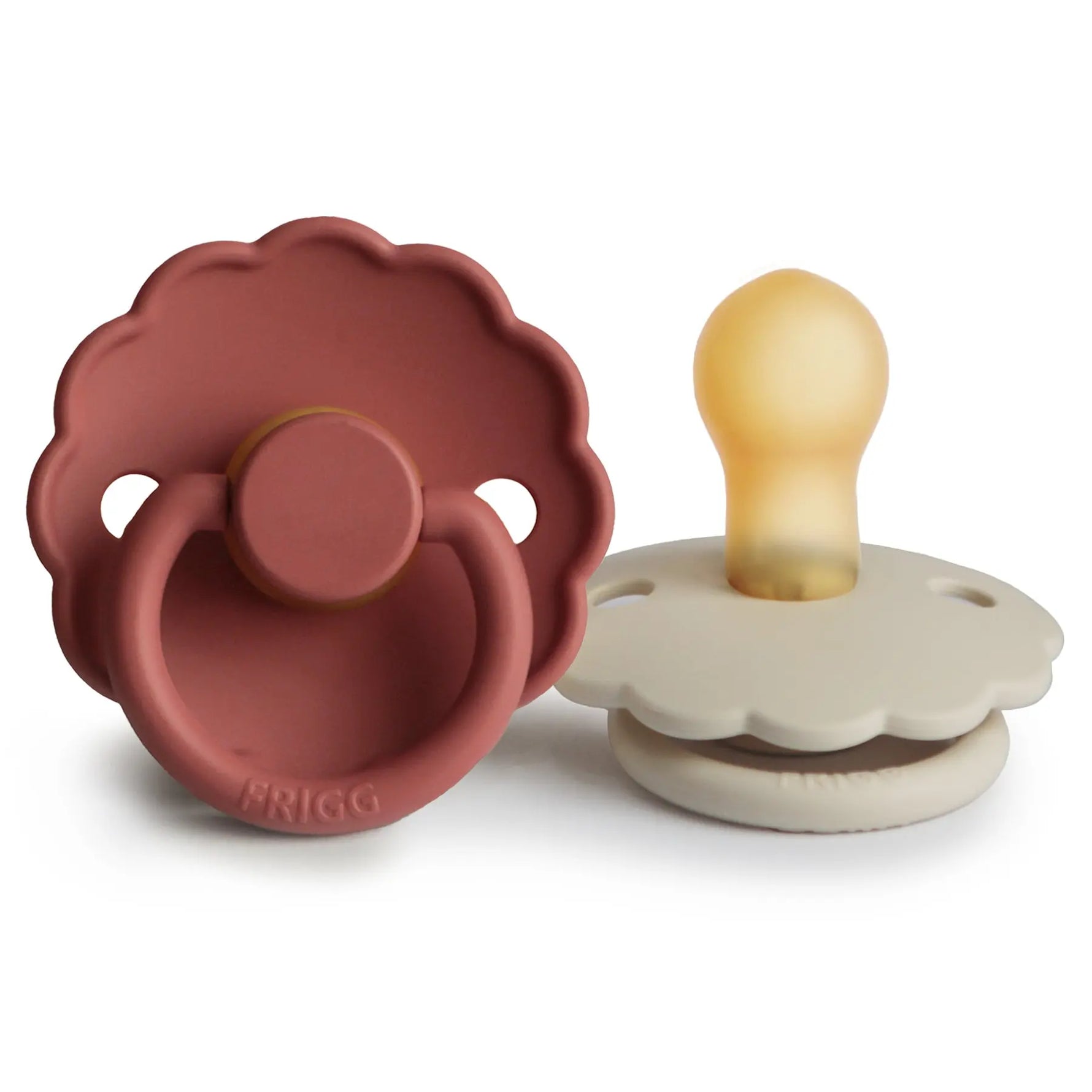 Mushie Frigg Daisy Natural Rubber Pacifier Two Pack - Baby & Toddler > Baby Health > Pacifiers & Teethers RUBBER FRIGG PACIFIERS