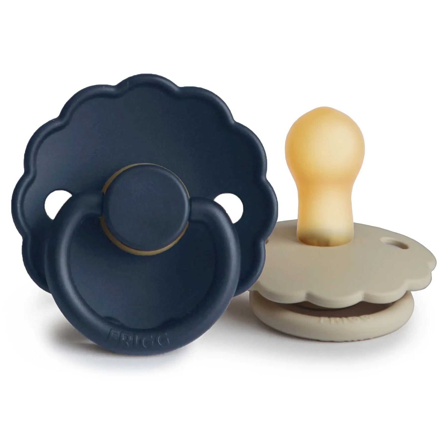 Mushie Frigg Daisy Natural Rubber Pacifier Two Pack - Baby & Toddler > Baby Health > Pacifiers & Teethers RUBBER FRIGG PACIFIERS
