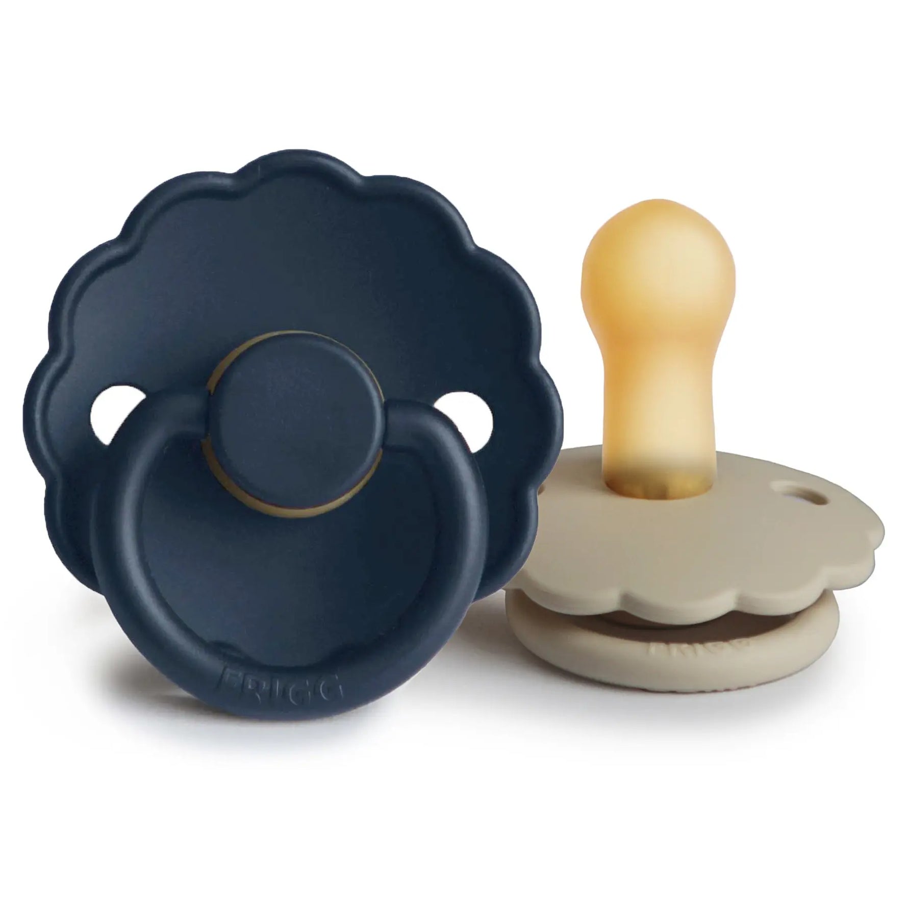 Mushie Frigg Daisy Natural Rubber Pacifier Two Pack - Baby & Toddler > Baby Health > Pacifiers & Teethers RUBBER FRIGG PACIFIERS