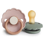 Mushie Frigg Daisy Natural Rubber Pacifier Two Pack - Baby & Toddler > Baby Health > Pacifiers & Teethers RUBBER FRIGG PACIFIERS
