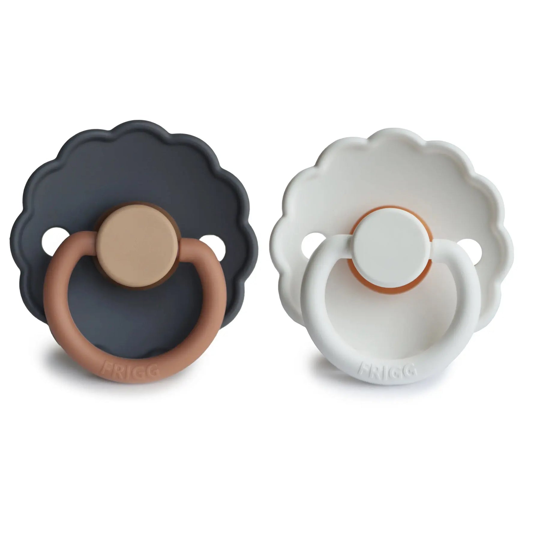 Mushie Frigg Daisy Natural Rubber Pacifier Two Pack - Baby & Toddler > Baby Health > Pacifiers & Teethers RUBBER FRIGG PACIFIERS