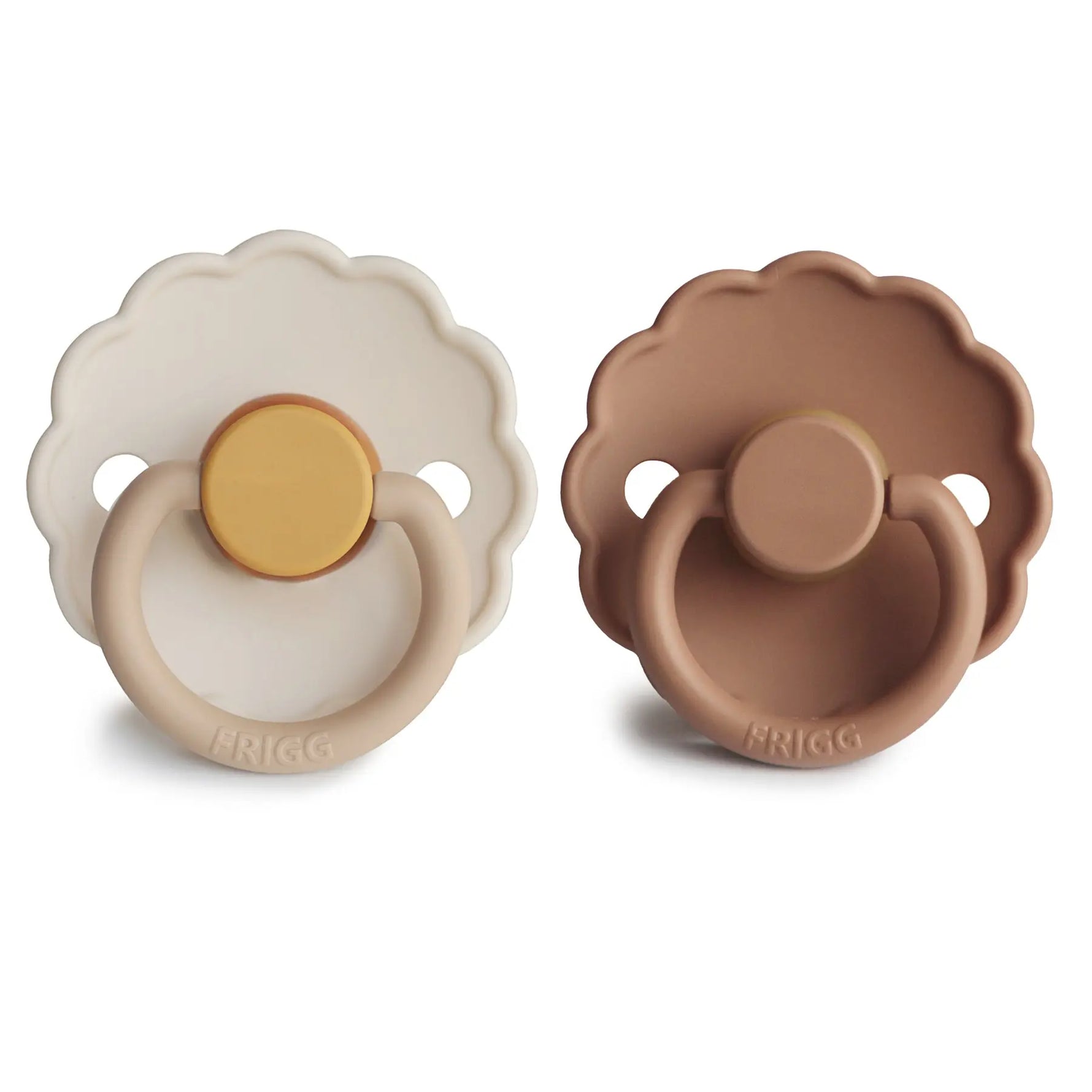 Mushie Frigg Daisy Natural Rubber Pacifier Two Pack - Baby & Toddler > Baby Health > Pacifiers & Teethers RUBBER FRIGG PACIFIERS