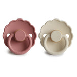 Mushie Frigg Daisy Natural Rubber Pacifier Two Pack - Baby & Toddler > Baby Health > Pacifiers & Teethers RUBBER FRIGG PACIFIERS