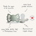 Mushie Frigg Lucky Symmetrical Silicone Pacifier 2 Pack for 6 to 18 Months - Baby & Toddler > Baby Health > Pacifiers & Teethers SILICONE FRIGG PACIFIERS