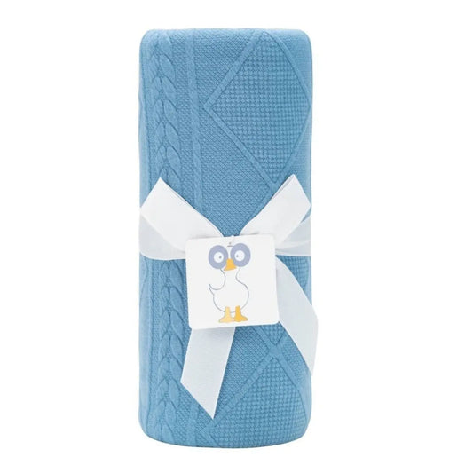 Denim Knit Baby Blanket Soft and Cozy Gift for Newborns.