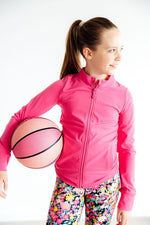 Mila & Rose ® Fuchsia Flash Active Jacket Ruffle And Pockets Mila Rose - Everetts Place Boutique - 