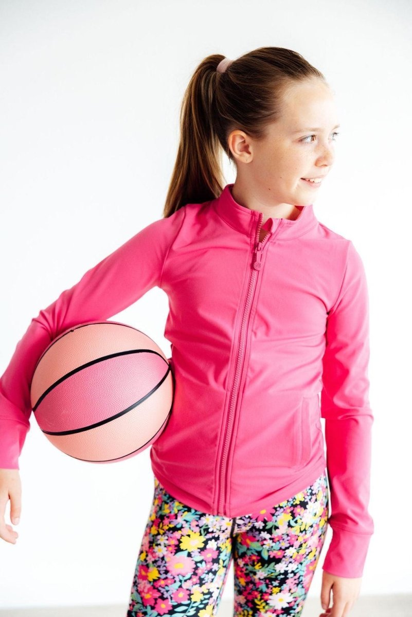 Mila & Rose ® Fuchsia Flash Active Jacket Ruffle And Pockets Mila Rose - Everetts Place Boutique - 