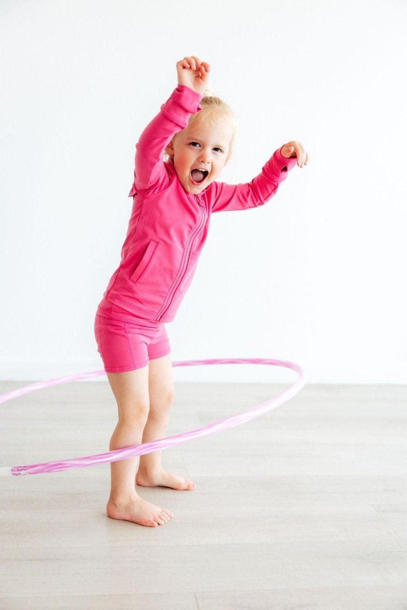 Mila & Rose ® Fuchsia Flash Active Jacket Ruffle And Pockets Mila Rose - Everetts Place Boutique - 