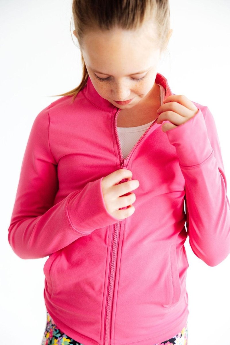 Mila & Rose ® Fuchsia Flash Active Jacket Ruffle And Pockets Mila Rose - Everetts Place Boutique - 