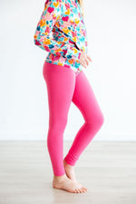 Mila & Rose ® Fuchsia Flash Active Legging For Dance Yoga Cheerwear - Everetts Place Boutique - 
