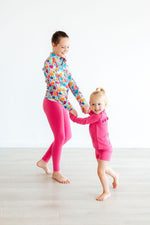 Mila & Rose ® Fuchsia Flash Active Legging For Dance Yoga Cheerwear - Everetts Place Boutique - 