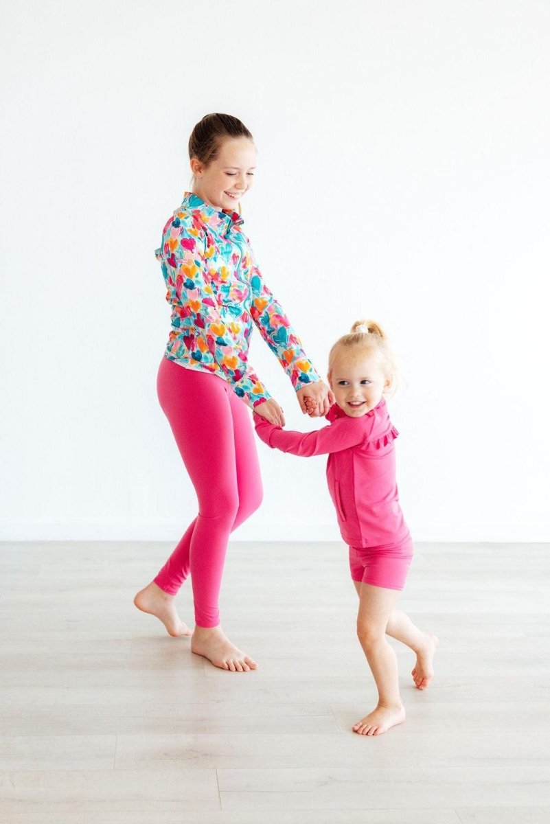 Mila & Rose ® Fuchsia Flash Active Legging For Dance Yoga Cheerwear - Everetts Place Boutique - 
