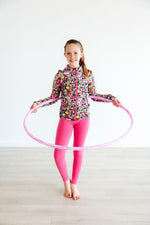 Mila & Rose ® Fuchsia Flash Active Legging For Dance Yoga Cheerwear - Everetts Place Boutique - 