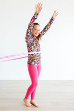 Mila & Rose ® Fuchsia Flash Active Legging For Dance Yoga Cheerwear - Everetts Place Boutique - 
