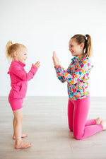 Mila & Rose ® Fuchsia Flash Active Legging For Dance Yoga Cheerwear - Everetts Place Boutique - 