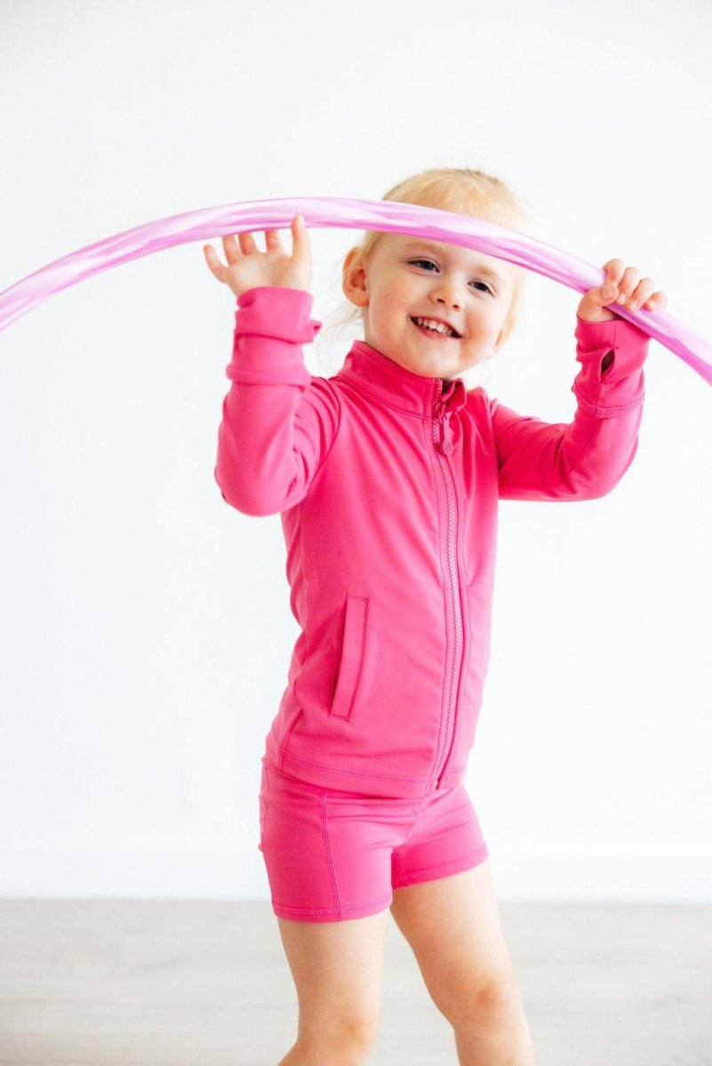 Mila & Rose ® Fuchsia Flash Active Shorty Shorts Pocket Detail for Dance - Everetts Place Boutique - 