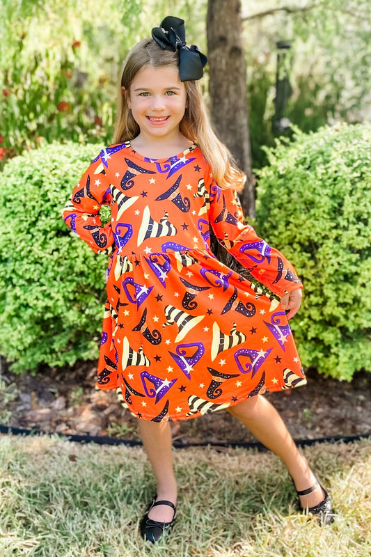 Orange Witch Hat Halloween Dress Rylee Faith Designs Rylee Faith Designs Everetts Place: Online Boutique
