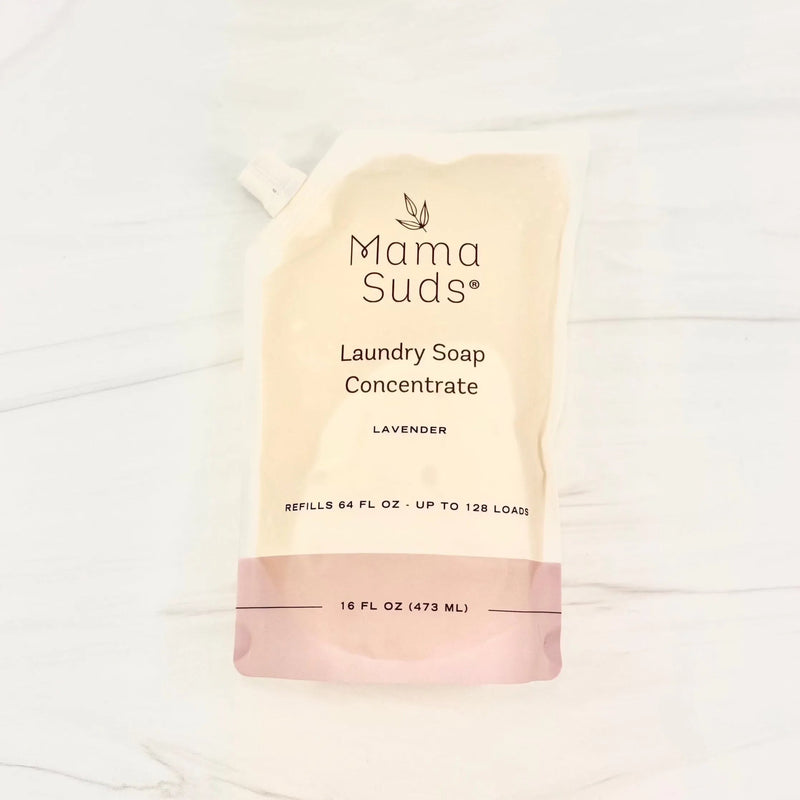 Laundry Soap Concentrate Pouch with lavender scent, 16 fl oz, eco-friendly and HE safe.