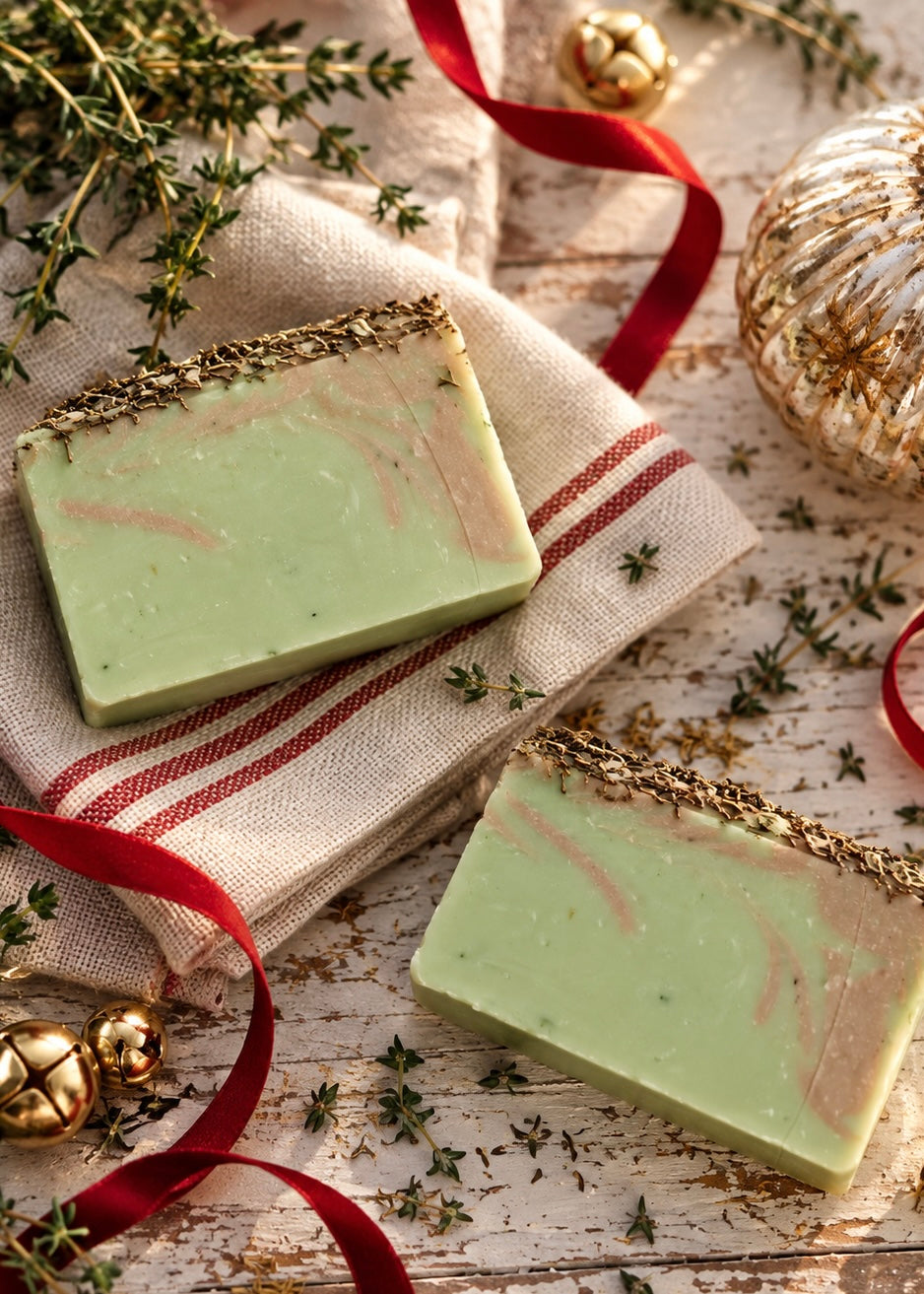 Organic Christmas Thyme Handmade Soap Bar by Sweet Harvest Farms