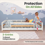 Full-Size Montessori Floor Bed with Strong Slatted Frame by Ocodile.com