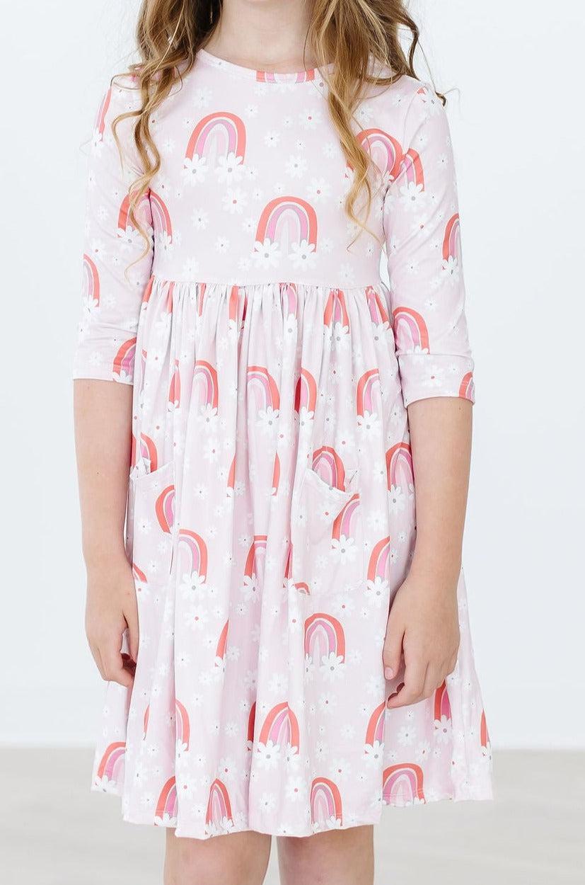 Fun And Flowers Twirl Dress Pocket Three Quarter Sleeve Mila & Rose ® Everetts Place: Online Boutique