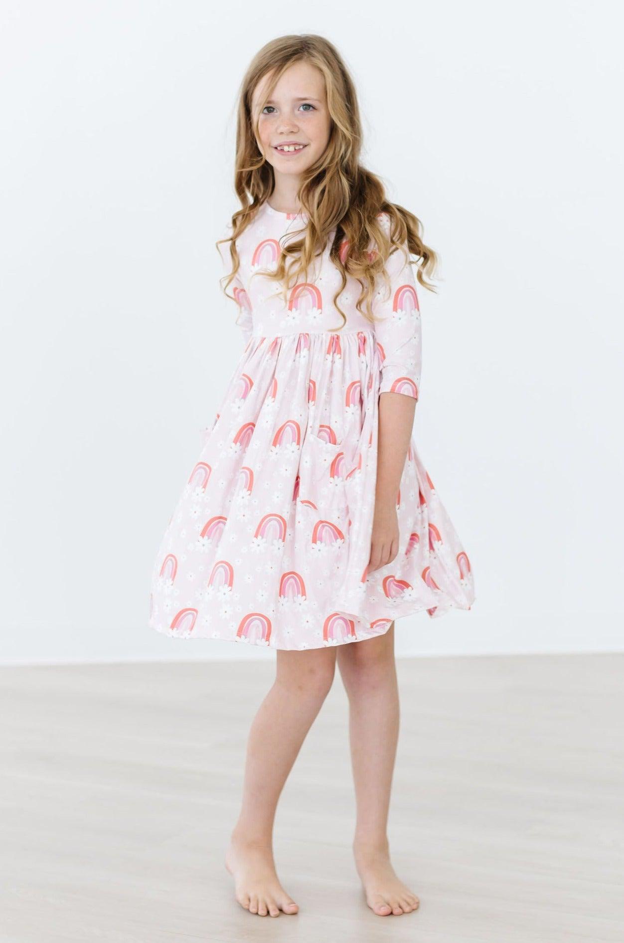 Fun And Flowers Twirl Dress Pocket Three Quarter Sleeve Mila & Rose ® Everetts Place: Online Boutique