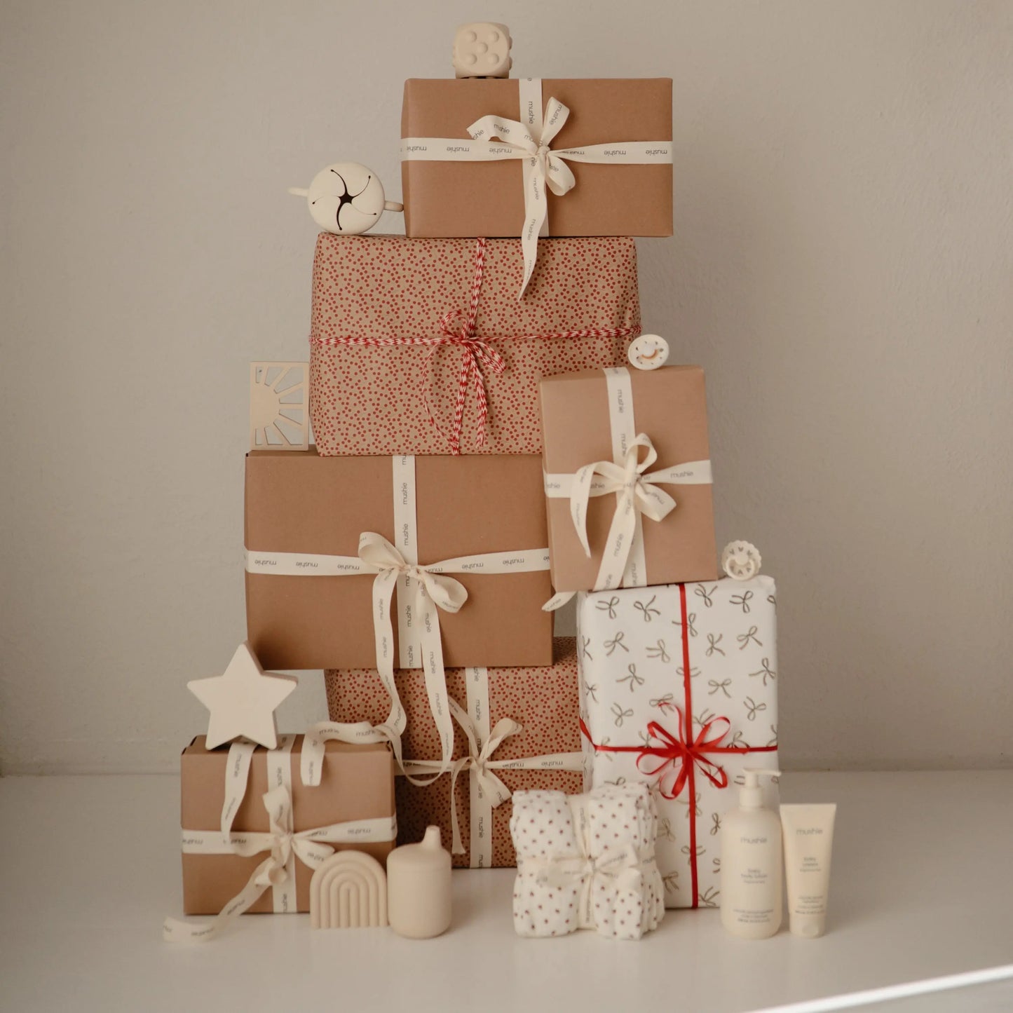 Mushie Jumbo Favorites Gift Set with Best Sellers and Essential Toys Mushie