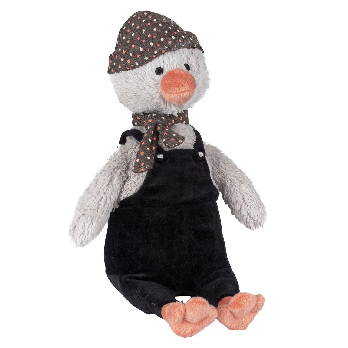 Newcastle Classics Penguin Polar organic muslin swaddle blanket, featuring cute grey penguins on white background.